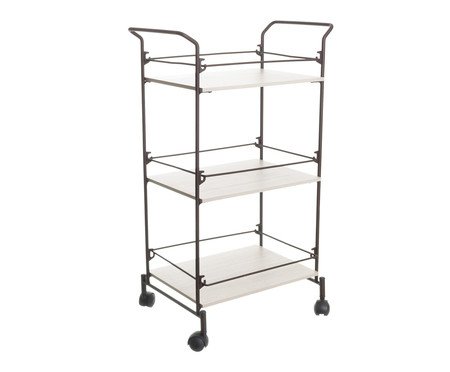 Carrinho Retangular Corten e Legno Crema