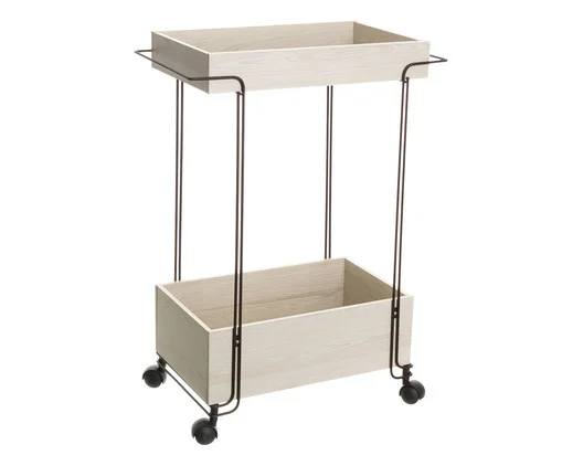 Carrinho com 02 Andares Corten e Legno Crema, Off White | WestwingNow