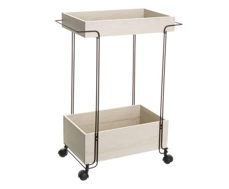 Carrinho com 02 Andares Corten e Preto