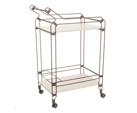 Carrinho de Bebidas Niva Corten e Legno Crema