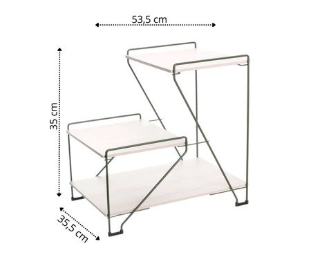 Mesa com 03 Níveis - Verde Oliva e Legno Crema | Westwing