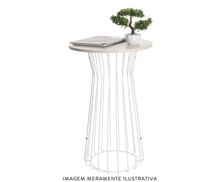 Mesa Conica Infinity Branco e Legno Crema | WestwingNow