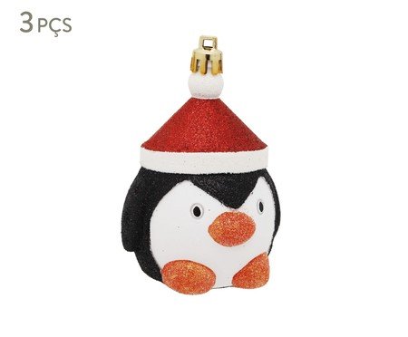 Jogo de Enfeites para Pendurar Pinguim com Chapéu | Westwing