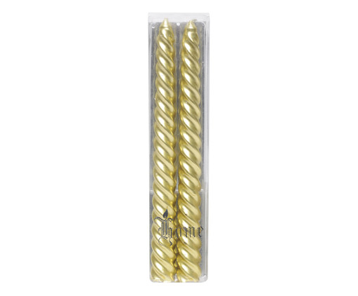 Dupla de Velas Banquete Espiral I - Dourada, gold | WestwingNow