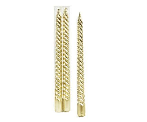 Dupla de Velas Banquete Espiral II - Dourado, gold | WestwingNow