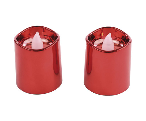 Dupla de Velas Eletronic com Led - Vermelhas, red | WestwingNow