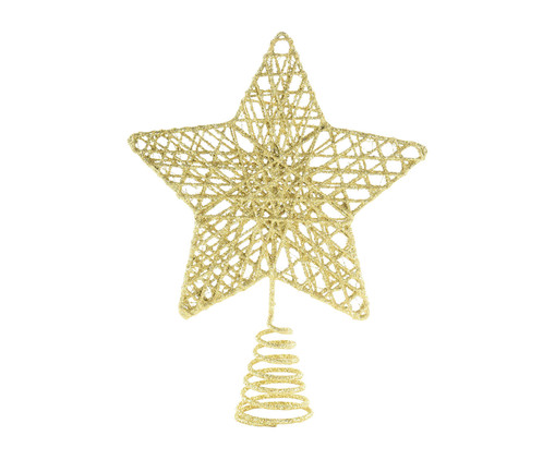 Ponteira de Árvore Estrela com Glitter - Dourado, gold | WestwingNow