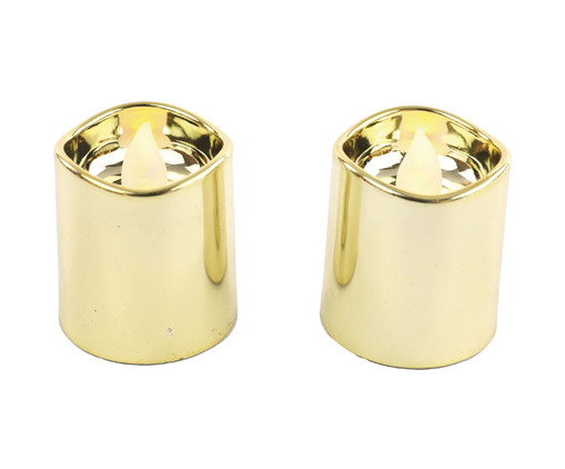 Dupla de Velas Eletronic com Led - Douradas, gold | WestwingNow