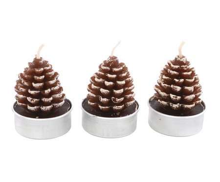 Vela Pinha 3D - Marrom e Branco | Westwing