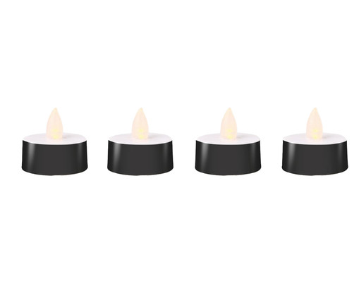 Jogo de Velas Eletronic Led - Preto, black | WestwingNow