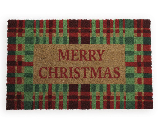 Capacho Xadrez Merry Christmas, multicolor | WestwingNow