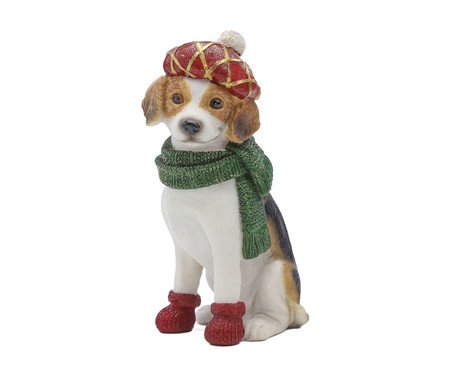 Cachorro em Resina Vestindo Cachecol, Touca e Luvinhas | Westwing