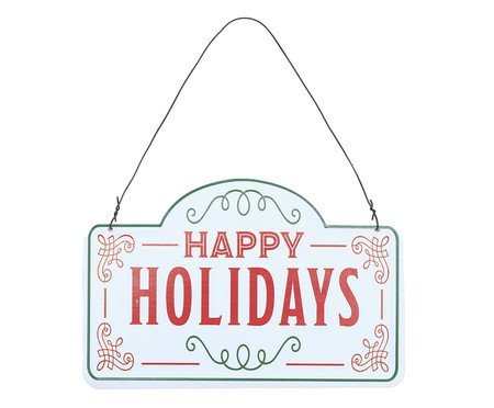 Placa em Metal Happy Holidays | Westwing