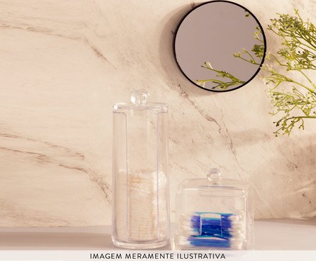 Espelho com Ampliação e Ventosas Lyor Preto | Westwing