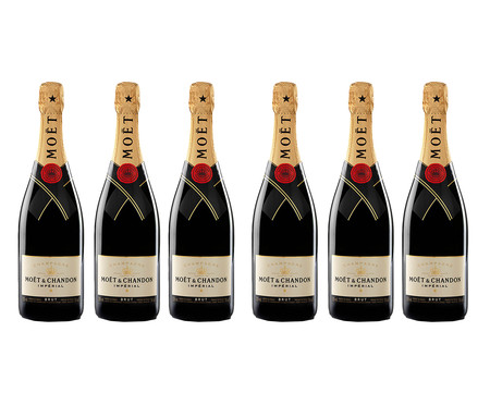 Kit Champagne Moët Impérial Brut - 6 peças - 750ml