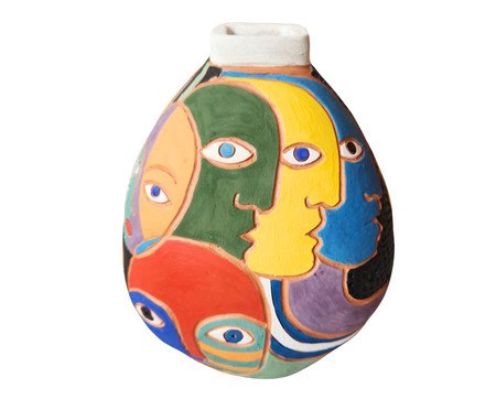 Vaso de Cerâmica Jan Araújo Rostos | Westwing