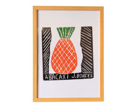Quadro Xilogravura Abacaxi Pequeno, multicolor | WestwingNow