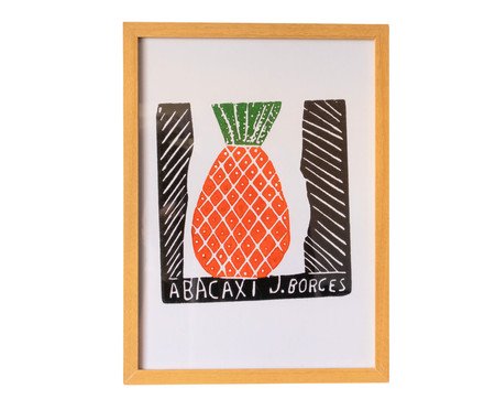 Quadro Xilogravura Abacaxi Pequeno | Westwing