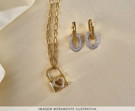 Colar Pingente Cadeado Banho de Ouro 18k | Westwing