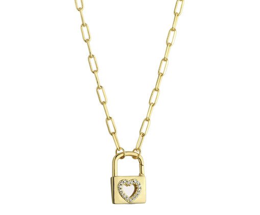 Colar Pingente Cadeado Banho de Ouro 18k, gold | WestwingNow