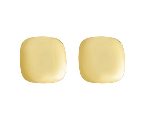 Brinco Quadrado Abaulado Banhado a Ouro 18k, gold | WestwingNow