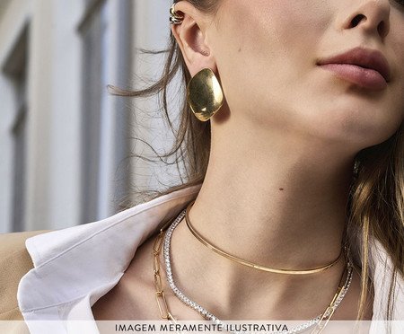 Brinco Quadrado Abaulado Banhado a Ouro 18k | Westwing
