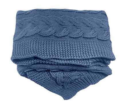 Manta em Tricô Trama Cascata Azul - 180x90 cm | Westwing