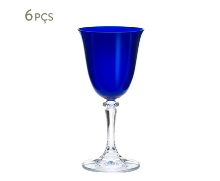Jogo de Taças para Água em Cristal Ecológico Drinian - Azul