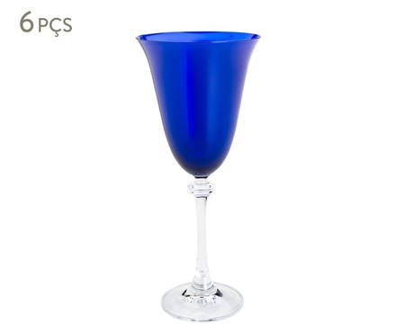Jogo de Taças para Vinho Tinto em Cristal Ecológico Drinian - Azul