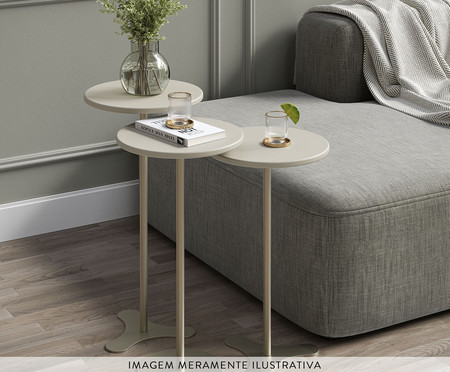 Mesa de Apoio Orb Off-White Fosco e Champanhe | Westwing