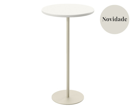 Mesa de Apoio Orb Off-White Fosco e Champanhe