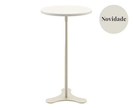 Mesa de Apoio Orb Off-White Fosco e Champanhe