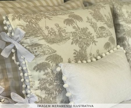 Fronha Estampa Toile de Jouy Bege | Westwing