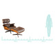 Poltrona e Pufe em Couro Legítimo Charles Eames - Marrom e Jacarandá, madeira,marrom | WestwingNow