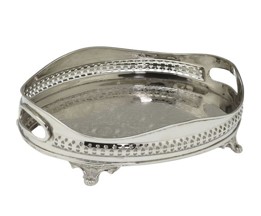 Bandeja Brooke em Metal - Prateado, silver or metallic | WestwingNow