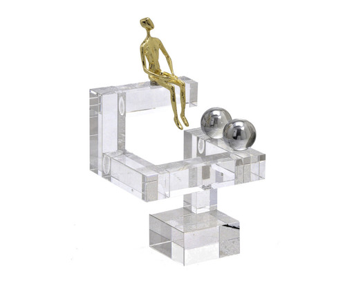 Escultura Sit and Stare Dourado, gold | WestwingNow