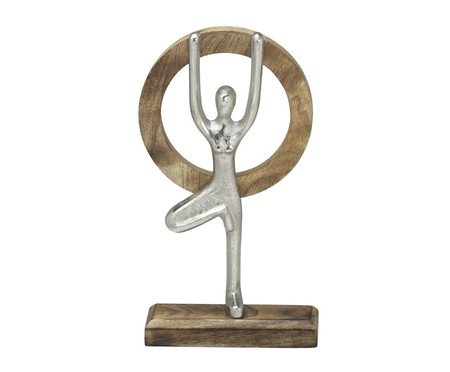 Escultura Homem com Círculo - Prateado | Westwing