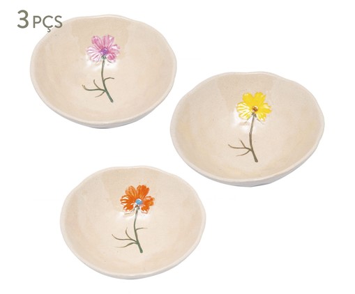 Jogo de Bowls Decorativos Flor Trento, Bege | WestwingNow