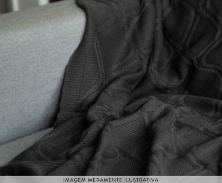 Manta em Tricô Luxo Preto | Westwing