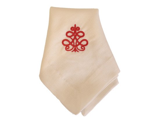 Guardanapo Natal em Linho com Bordado Branco, Branco | WestwingNow
