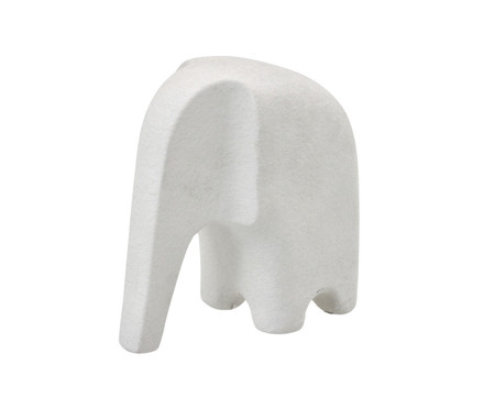 Adorno Elefante em Porcelana II - Branco