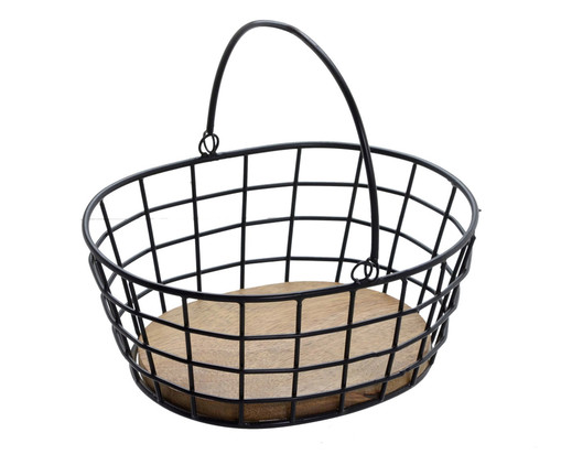 Cesta em Metal Adam I - Preto, brown | WestwingNow