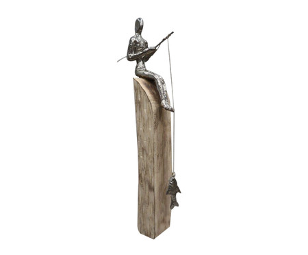 Escultura em Madeira Fishing II - Marrom | Westwing