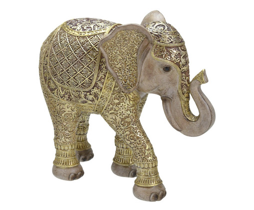 Adorno Elefante em Resina Max III - Dourado, gold | WestwingNow