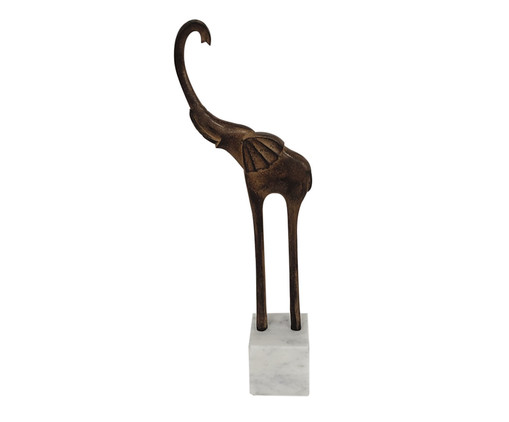 Adorno Elefante com Base em Mármore I - Bronze, white | WestwingNow