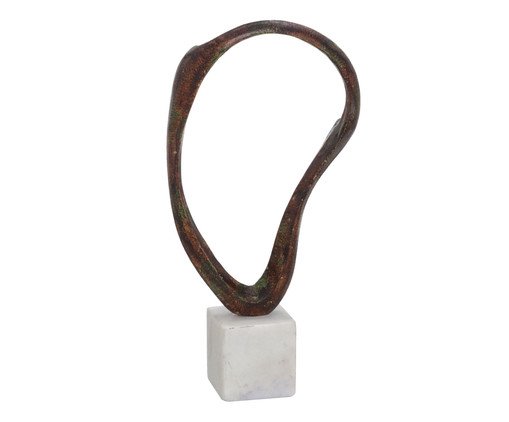 Escultura com Base em Mármore Sullivan - Bronze, white | WestwingNow