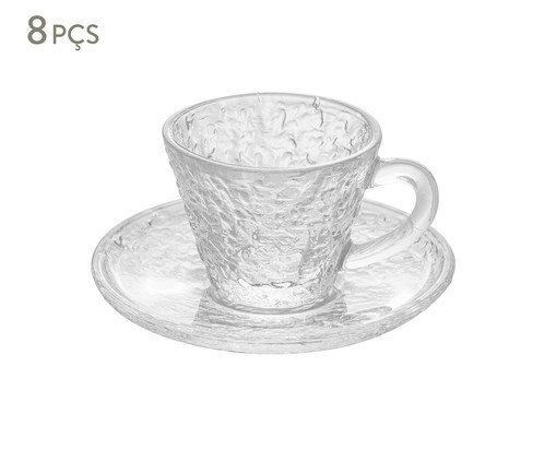 Jogo de Xícaras para Café com Pires Petra, Transparente | WestwingNow