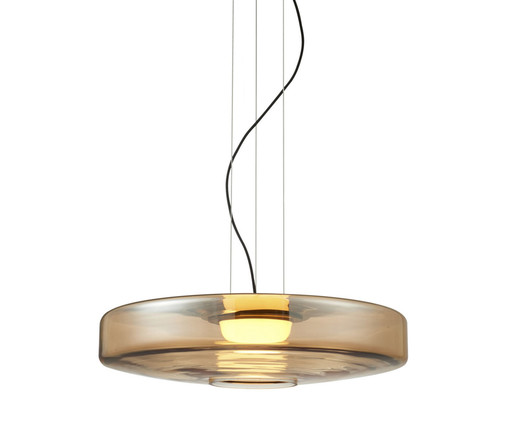 Pendente Artsy Led Ambar e Dourado Bivolt I, Âmbar | WestwingNow