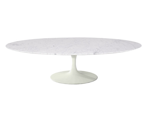 Mesa Saarinen Oval Centro Carrara Branca, Branco | WestwingNow