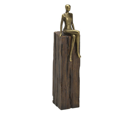 Escultura em Resina Sitting Person II - Dourado